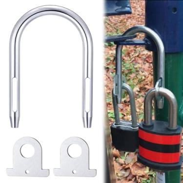 Imagem de Otoolling Sistema de cadeado duplo A1 com 2 cadeados e cadeados duplos que acomodam todos os cadeados conhecidos no mercado para portão, cerca, galpão ou outro equipamento