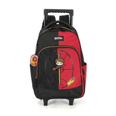 Imagem de Mochila Escolar de Rodas Harry Potter Meninos Infantil - Luxcel, Preto