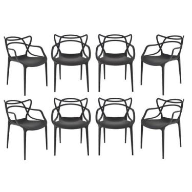Imagem de Kit com 8 Cadeiras de Jantar Cozinha Restaurantes Comercial Alegra Pre