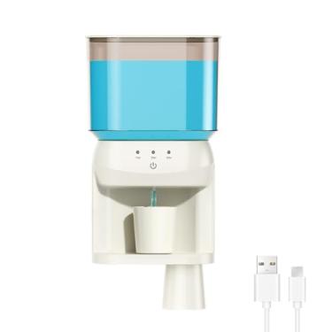 Imagem de Dispenser de Enxaguante Bucal Automático sem Toque com Sensor Montado na Parede 2 Copo Magnéticos 3 Níveis Dispensação Ajustáveis Elétrico Reabastecív