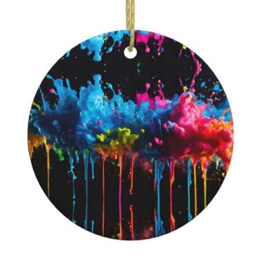 Imagem de Decoração criativa de Natal para pendurar em cerâmica de Natal, pingentes de porcelana, decoração criativa de Natal