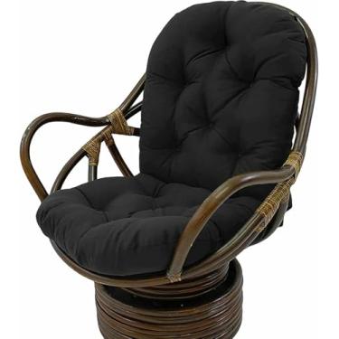 Imagem de Almofadas de substituição para cadeiras de balanço, assentos grossos e sólidos para cadeiras giratórias, reclináveis ​​e dobráveis ​​de vime, para uso interno e externo em varandas e pátios.