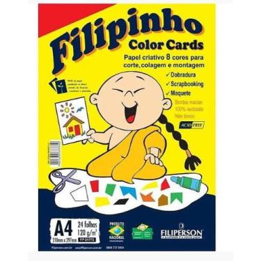 Imagem de Bloco para educacao artistica filipinho color card a4 120g.24fls/pacot