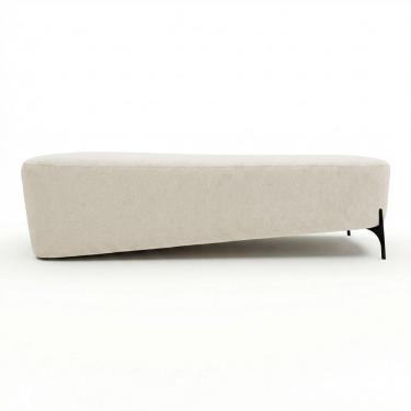Imagem de Puff Recamier Decorativo Orgânico Lavie 140cm Premium Bouclê Bege - Abmaza