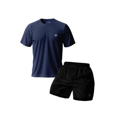 Imagem de Conjunto Camiseta Dry Masculina Raglan E Short Mauricinho Academia Verão Praia Básico-Masculino