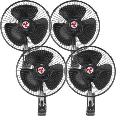 Imagem de Kit 4 Mini Ventilador Veicular Carro Ônibus Caminhão De 20cm - Genéric