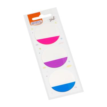 Imagem de Marcador de Páginas Adesivo Brw Smart Notes Moom Colors Redondo com 3 Blocos 45x45mm