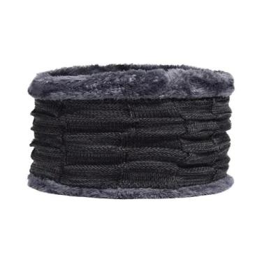 Imagem de Gorro De Inverno Unissex Tricotado Com Cachecol E Máscara - Boné Gorra