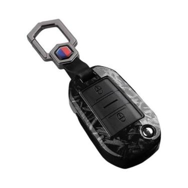 Imagem de Capa Para Chave De Carro Estilo Fibra De Carbono ABS Para Peugeot Citr