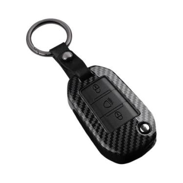 Imagem de Capa Para Chave De Carro Estilo Fibra De Carbono ABS Para Peugeot Citr