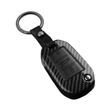 Imagem de Capa Para Chave De Carro Estilo Fibra De Carbono ABS Para Peugeot Citr