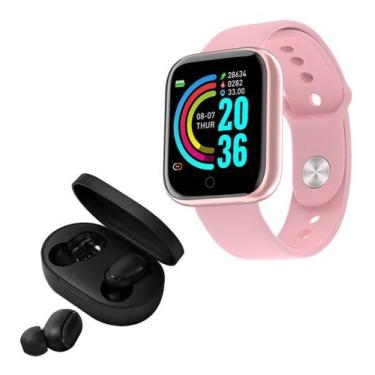 Imagem de Relógio Smart Watch Digital D20 Masculino / Feminino + Fone Bluetooth 