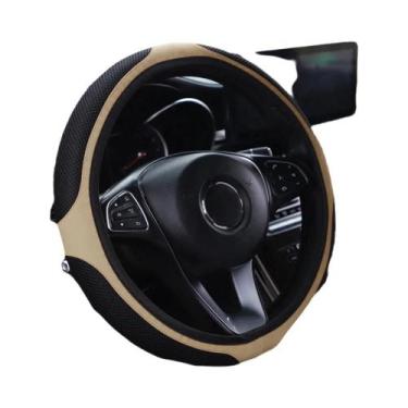 Imagem de Capa De Volante Em Couro Respirável Com Malha Elástica Para Carros De 