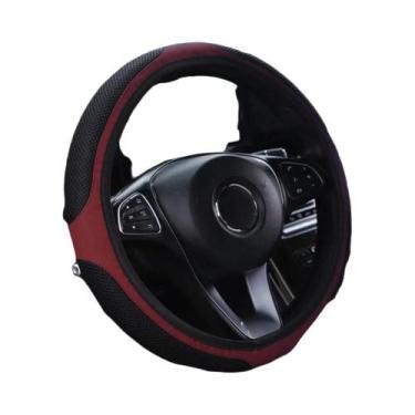 Imagem de Capa De Volante Em Couro Respirável Com Malha Elástica Para Carros De 
