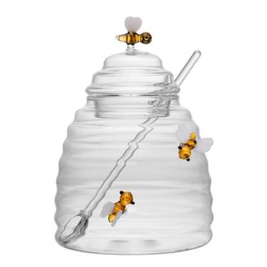 Imagem de Açucareiro de vidro 470ml Com colher tampa Lovely Bee abelha - Lyor, t