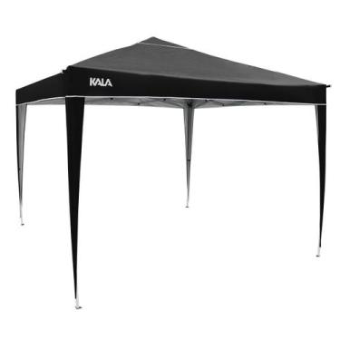 Imagem de Gazebo Dobrável Preto 3X3M 2,5M Aço Carbono Kala