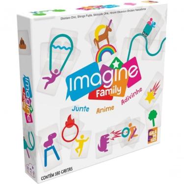 Imagem de Jogo de Tabuleiro Imagine Family com Adivinhações Visuais e Criatividade em Cartas Transparentes Galápagos