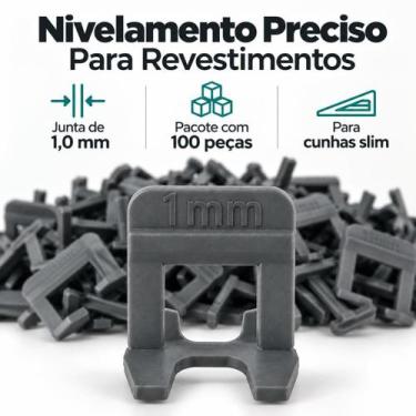 Imagem de Junta De 1mm Clip Nivelador Slim Durak 100 Peças Espaçador - KDIN