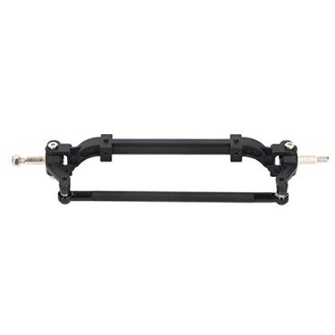 Imagem de Barra de direção sem potência do eixo dianteiro, coluna de ligação da haste de direção do eixo de liga de alumínio durável e resistente, para carro RC da série 1/14 da Tamiya(Preto)