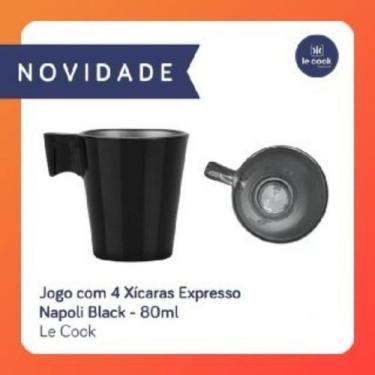 Jogo Xícaras de Café 6 Peças Expresso Napoli 80ml Bubble Le Cook