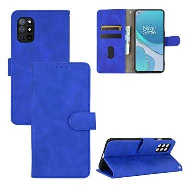 Imagem de HONGYAN Capa de telefone Para oneplus 8t cor sólida pele sente fivela magnética horizontal flip bezerro textura pu estojo de couro com suporte e cartão slots e carteira Capa protetora