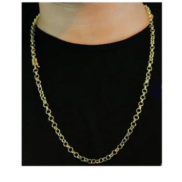 Imagem de Cordão elo portugues 5mm de moeda antiga correnti ouro 19k