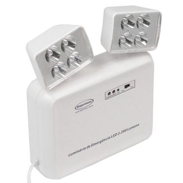 Imagem de Luminária Emergência Segurimax Led 2 Faróis 2.200 Lumens