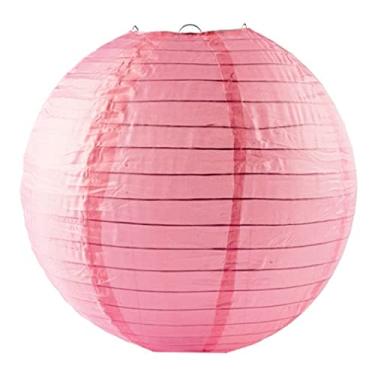 Imagem de Lanterna Luminária Oriental de Tecido Rosa - 30cm