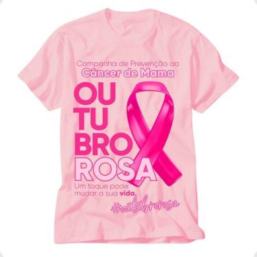 Imagem de Camiseta Outubro Rosa Blusa Prevenção Amor Auto Cuidado - Vidape