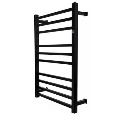 Imagem de Toalheiro Térmico Grande Quadrado Preto Bivolt Timer (Fio Lado Direito)