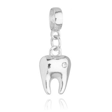 Imagem de Pingente Berloque Dente Odontologia Pandora Banhado a Prata 925 - Premium