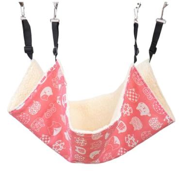 Imagem de Ｂｅｓｇａ Rede suspensa para gato almofada de dormir 58x48cm pendurada Soft cama para animais de estimação para gatos internos hamster, Vermelho