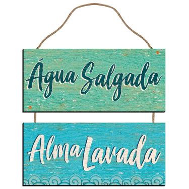 Imagem de Placa Decorativa com 2 Partes - Agua Salgada, Alma Lavada