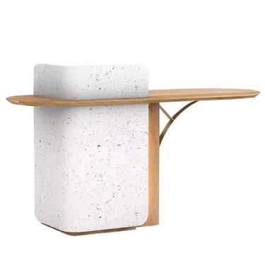 Imagem de Reception Desk With Counter Balcão de recepção com balcão, varejo, loja de roupas, salão de beleza, barbearia, simples e moderno(Color:White,Size:Large)