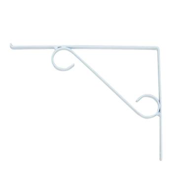 Imagem de Cantoneira Branca Suporte Mão Francesa Em S P/ Vidro 10X15Cm