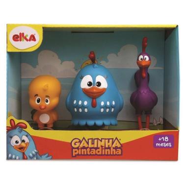 Imagem de Galinha Pintadinha Família Elka Plásticos Vinil 3 Peças