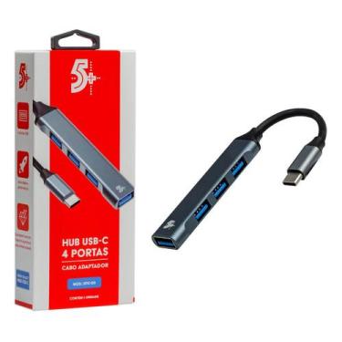 Imagem de Adaptador Hub Usb Type-c 4 Portas Usb 3.0 5 Gbps Original - 5+, DTC-03