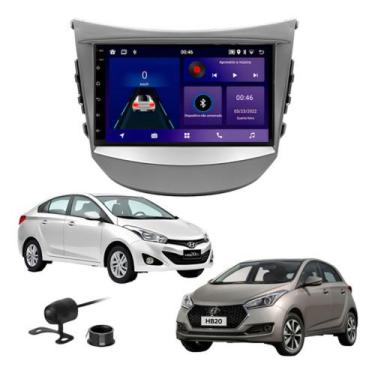 Imagem de Kit Central Multimidia Android Hb20 Carplay Moldura E Câmera - E-Tech