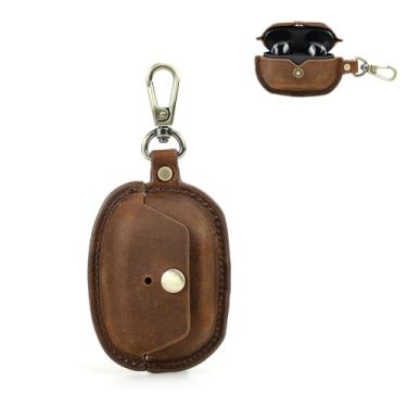 Imagem de TSVSXS Capa de couro compatível com Sony WF-1000XM5, linda capa protetora de couro genuíno macio compatível com Sony WF-1000XM5 com chaveiro