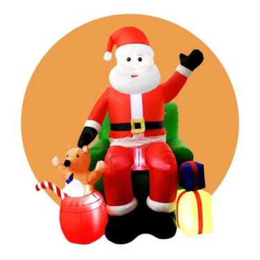 Imagem de Papai Noel Inflável Poltrona C/Luz Led Decoração Natal 2,3m - Top Nata