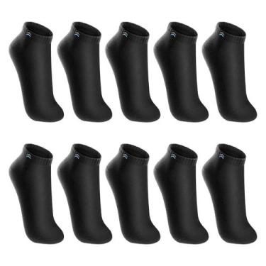 Imagem de Kit 10 Pares de Meias Up 3225 Cano Curto Algodão - Preto - QLC SPORT, 