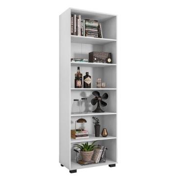 Imagem de Estante de Livros para Escritório Home Office Alf Branco Texturizado G