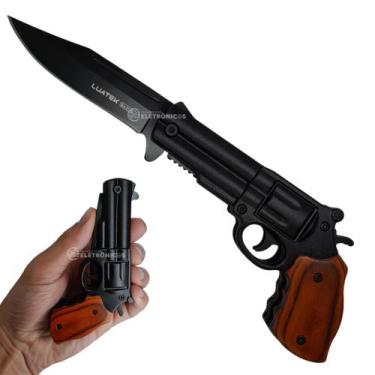 Imagem de Canivete Estilo Pistoleiro Com Mecanismo De Abertura Semiautomático SL