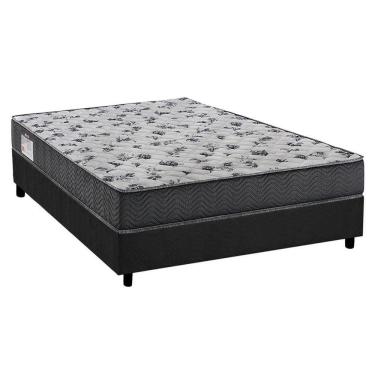 Imagem de  Cama Box Viúva: Colchão Ortopédico Ortobom D33/EP Anatômico ISO 100 Ultra Firme + Base CRC Suede Gray(128x188)