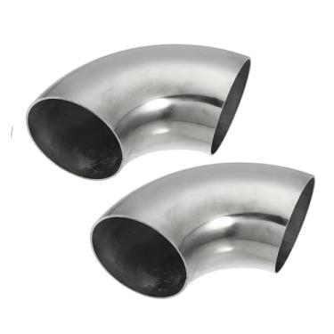 Imagem de TUCKBOLD Tubo de cotovelo curva mandril 90 graus OD 7.0 cm polegadas 304 aço inoxidável reutilizável | tubo de escape cotovelo escada corrimão tubo 2 peças