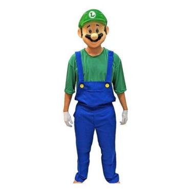 Imagem de Máscara Luigi + Fantasia,completa,trenzinhos Da Alegria - Palhaçaria &