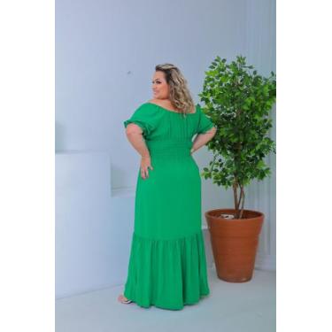 Imagem de Vestido Longo Plus Size Feminino Ajustável ao corpo efeito modela cint