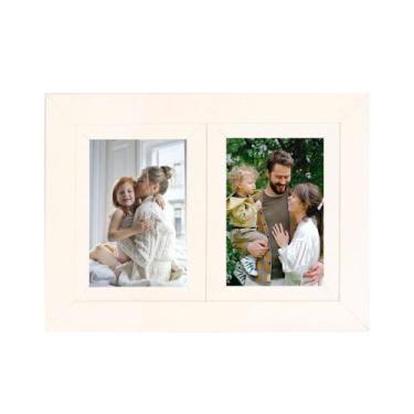 Imagem de Painel Multifotos Para 2 Fotos 10x15 A6 Moldura Branca - Decoratto Qua