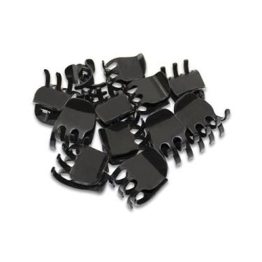 Imagem de 36 Presilha Piranha de Prender Cabelo Tridente Pequena Preto Penteado 