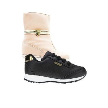 Imagem de Tenis Feminino e Coturno Infantil - KIT 2 PARES Tam 20 ao 34 - sapatin